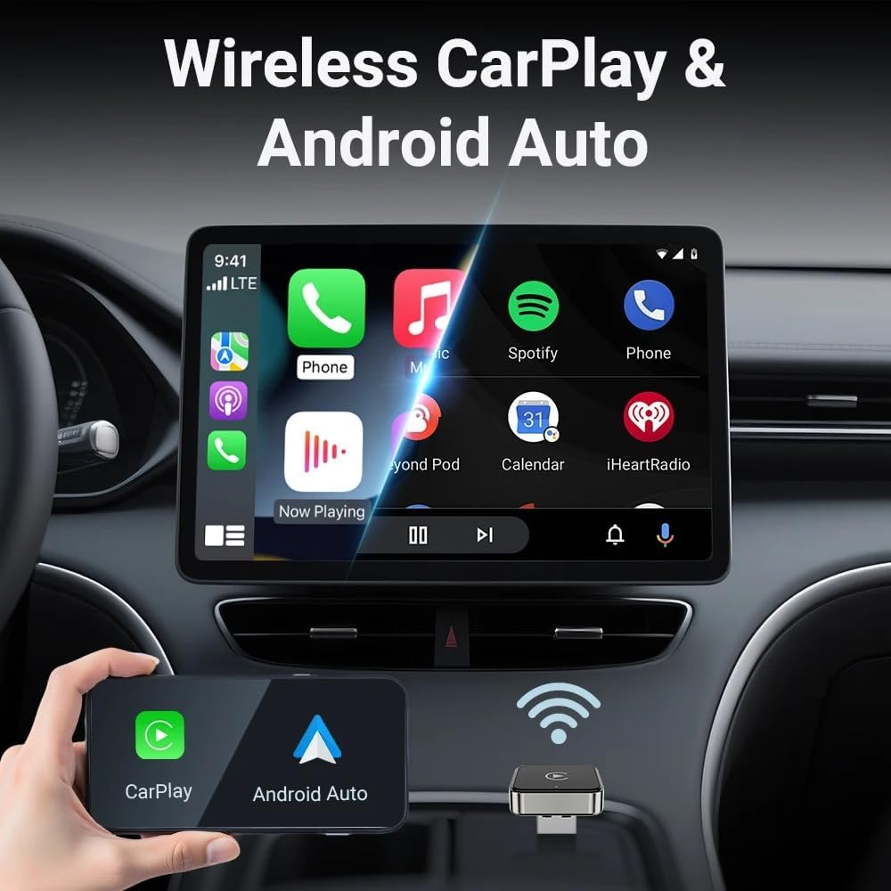 Adaptador CarPlay Mini sem fio com Bluetooth 5.0 para veículos compatíveis da Vapto
