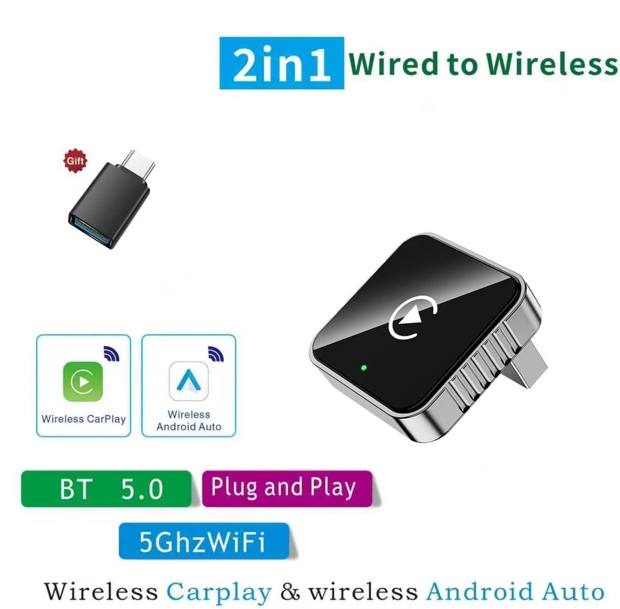 Adaptador CarPlay Mini sem fio com Bluetooth 5.0 para veículos compatíveis da Vapto