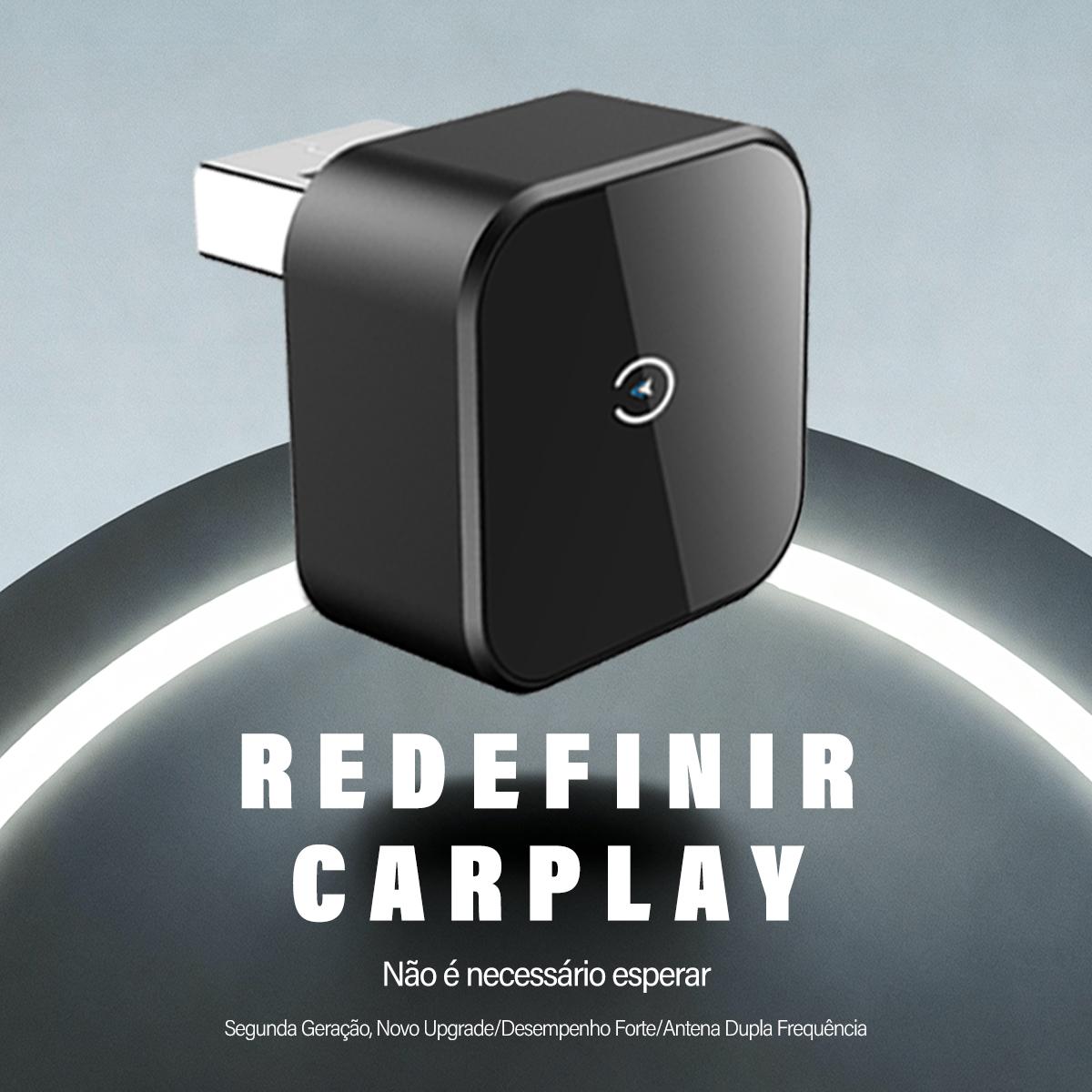 Adaptador CarPlay Mini sem fio com Bluetooth 5.0 para veículos compatíveis da Vapto