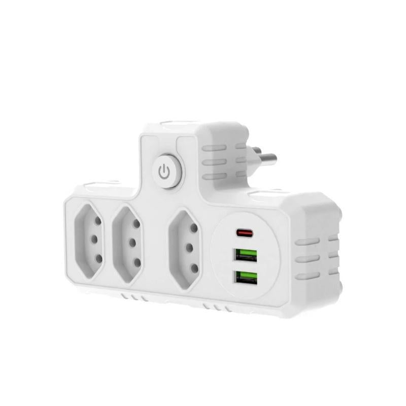 Adaptador de tomada portátil com entrada USB Tipo-C da Vapto