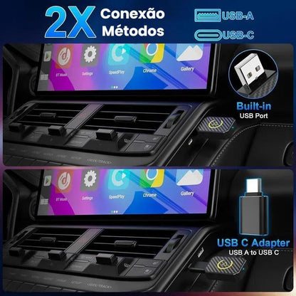 Adaptador sem fio 2 em 1 para CarPlay e Android Auto da Vapto
