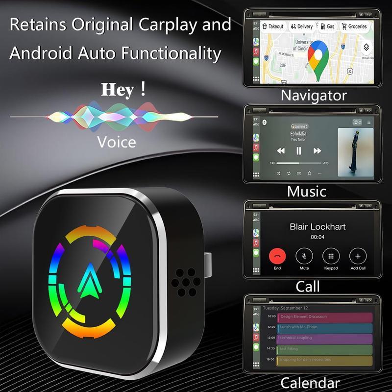 Adaptador sem fio CarPlay e Android Auto com instalação Plug and Play da Vapto