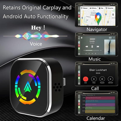 Adaptador sem fio CarPlay e Android Auto com instalação Plug and Play da Vapto