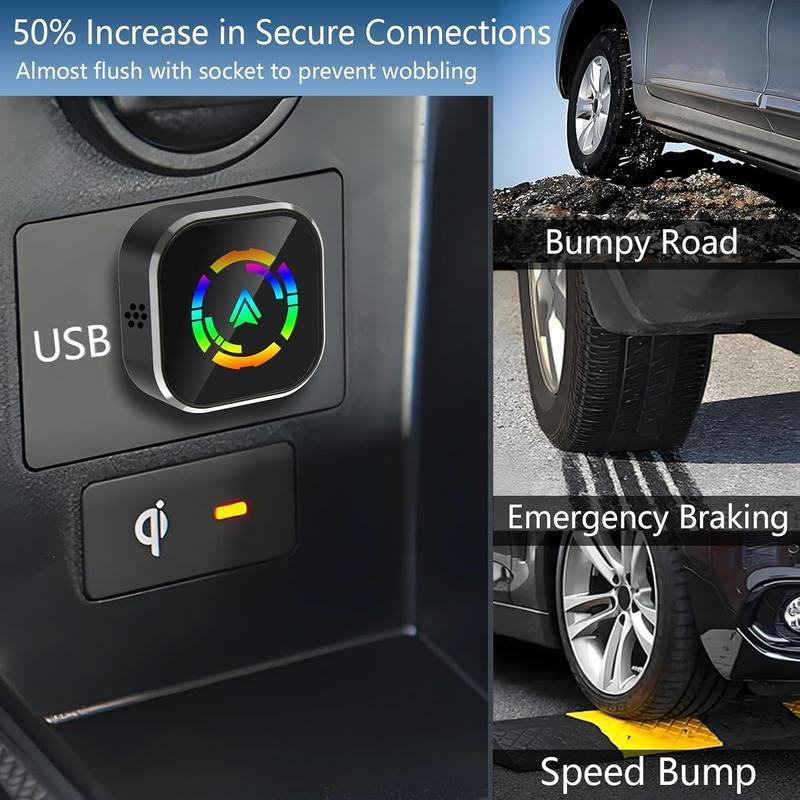 Adaptador sem fio CarPlay e Android Auto com instalação Plug and Play da Vapto