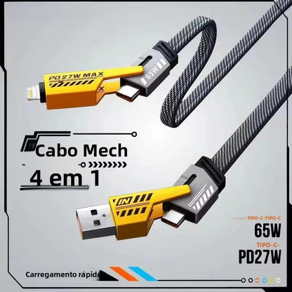 Cabo Altomex 4 em 1 com carregamento rápido e conector USB Tipo-C da Vapto