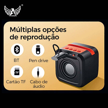 Caixa de som Bluetooth portátil Altomex com luz LED RGB, rádio FM e tecnologia TWS da Vapto
