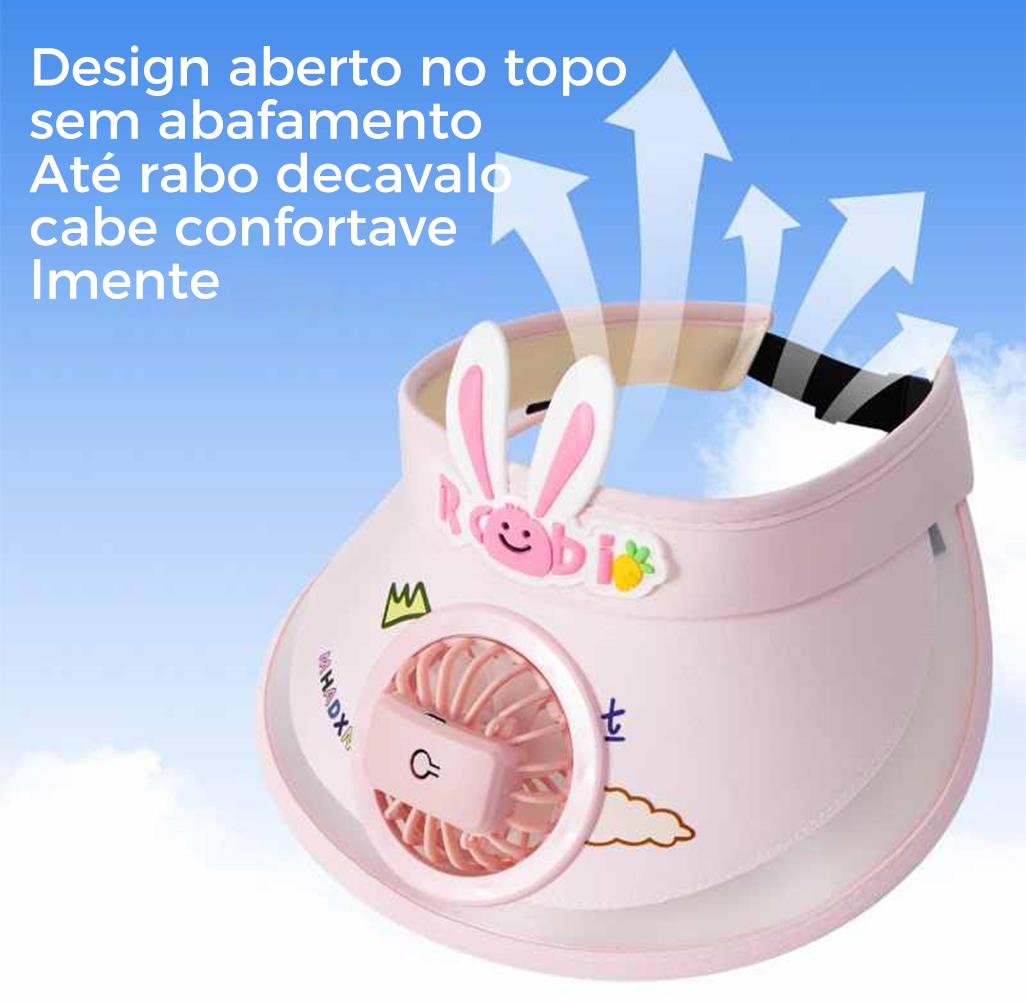 Chapéu infantil Altomex com ventilador solar e carregamento USB da Vapto