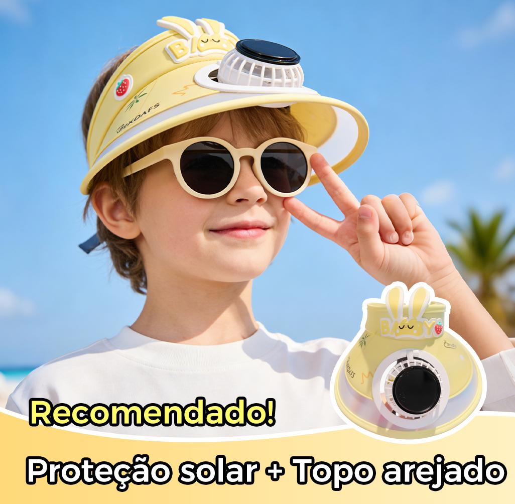 Chapéu infantil Altomex com ventilador solar e carregamento USB da Vapto