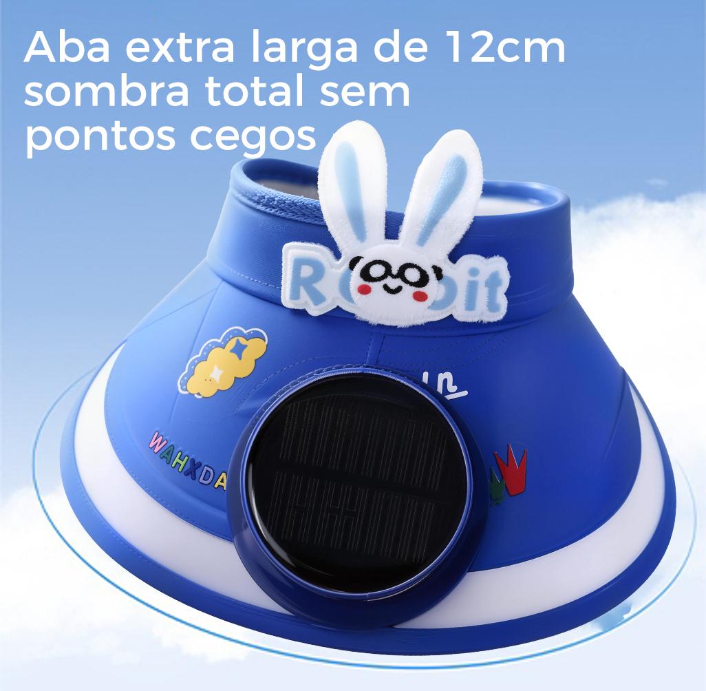 Chapéu infantil Altomex com ventilador solar e carregamento USB da Vapto