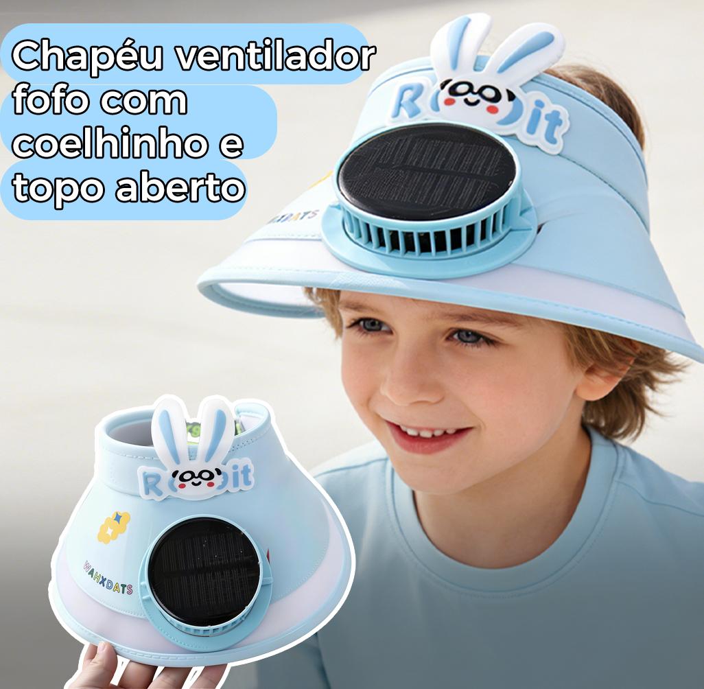 Chapéu infantil Altomex com ventilador solar e carregamento USB da Vapto