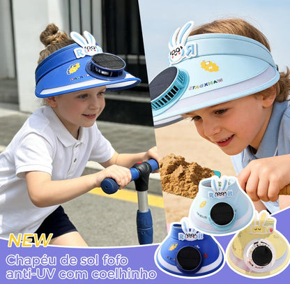 Chapéu infantil Altomex com ventilador solar e carregamento USB da Vapto