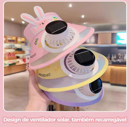 Chapéu infantil Altomex com ventilador solar e carregamento USB da Vapto