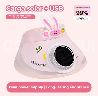 Chapéu infantil Altomex com ventilador solar e carregamento USB da Vapto