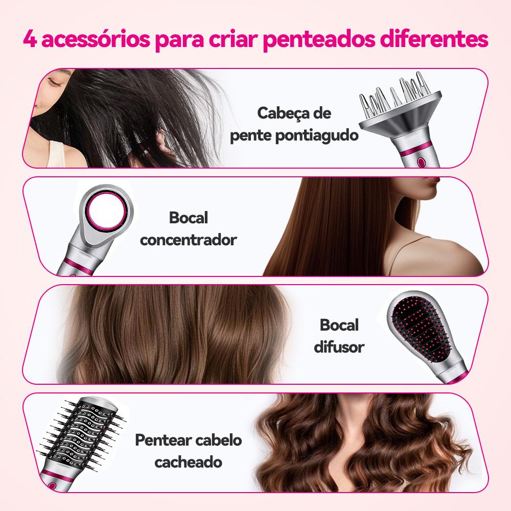 Escova secadora e modeladora profissional Altomex 4 em 1 para secar e estilizar os cabelos da Vapto