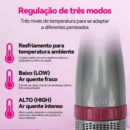 Escova secadora e modeladora profissional Altomex 4 em 1 para secar e estilizar os cabelos da Vapto