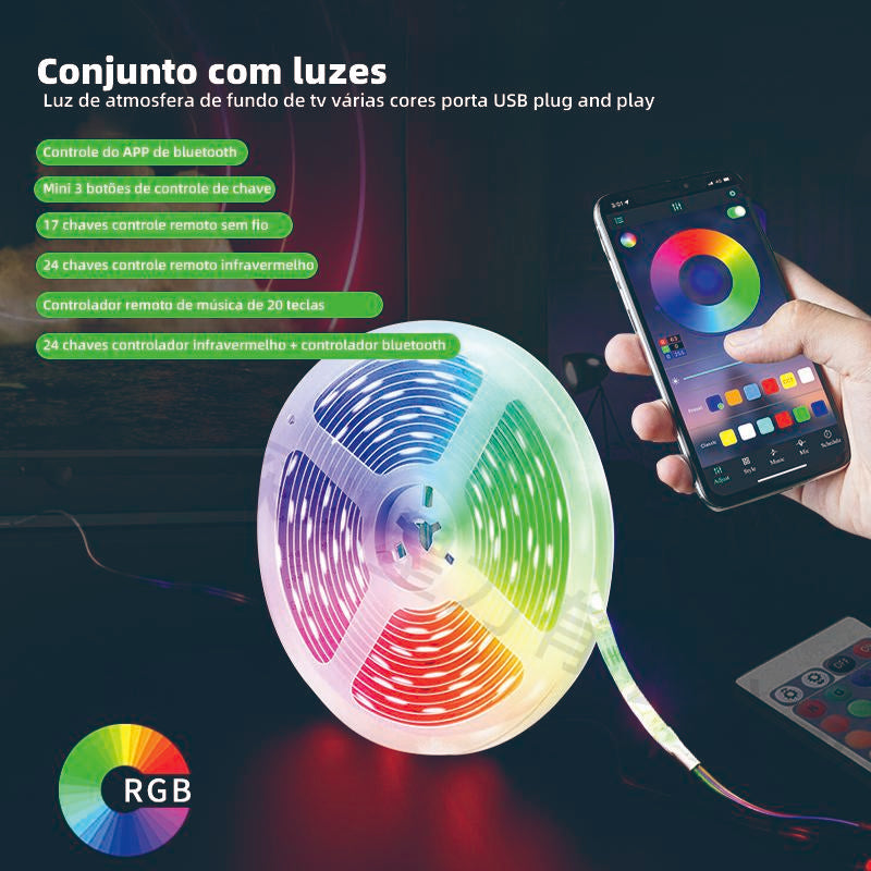 Fita LED RGB Altomex com USB para iluminação de fundo de PC e TV da Vapto