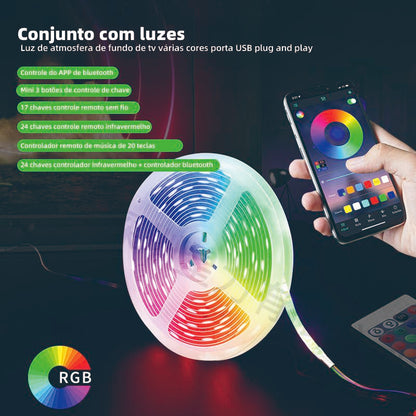 Fita LED RGB Altomex com USB para iluminação de fundo de PC e TV da Vapto