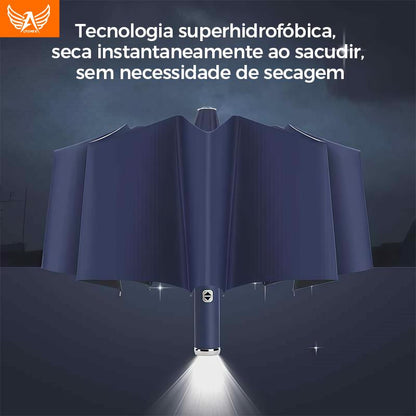 Guarda-chuva dobrável automático Altomex com luz LED e proteção UV da Vapto