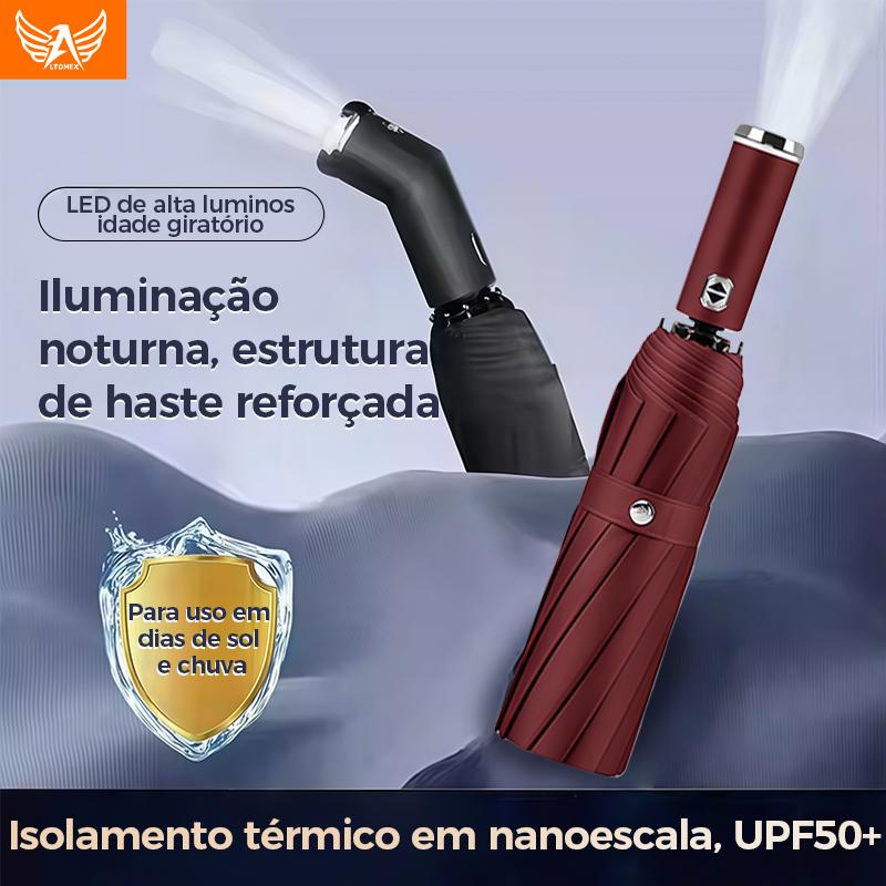 Guarda-chuva dobrável automático Altomex com luz LED e proteção UV da Vapto