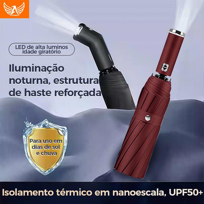 Guarda-chuva dobrável automático Altomex com luz LED e proteção UV da Vapto