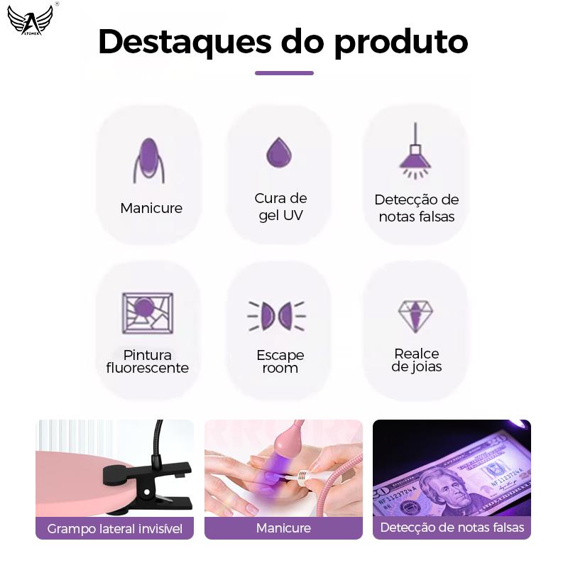 Lâmpada LED Altomex para unhas com secagem rápida e terapia de luz da Vapto