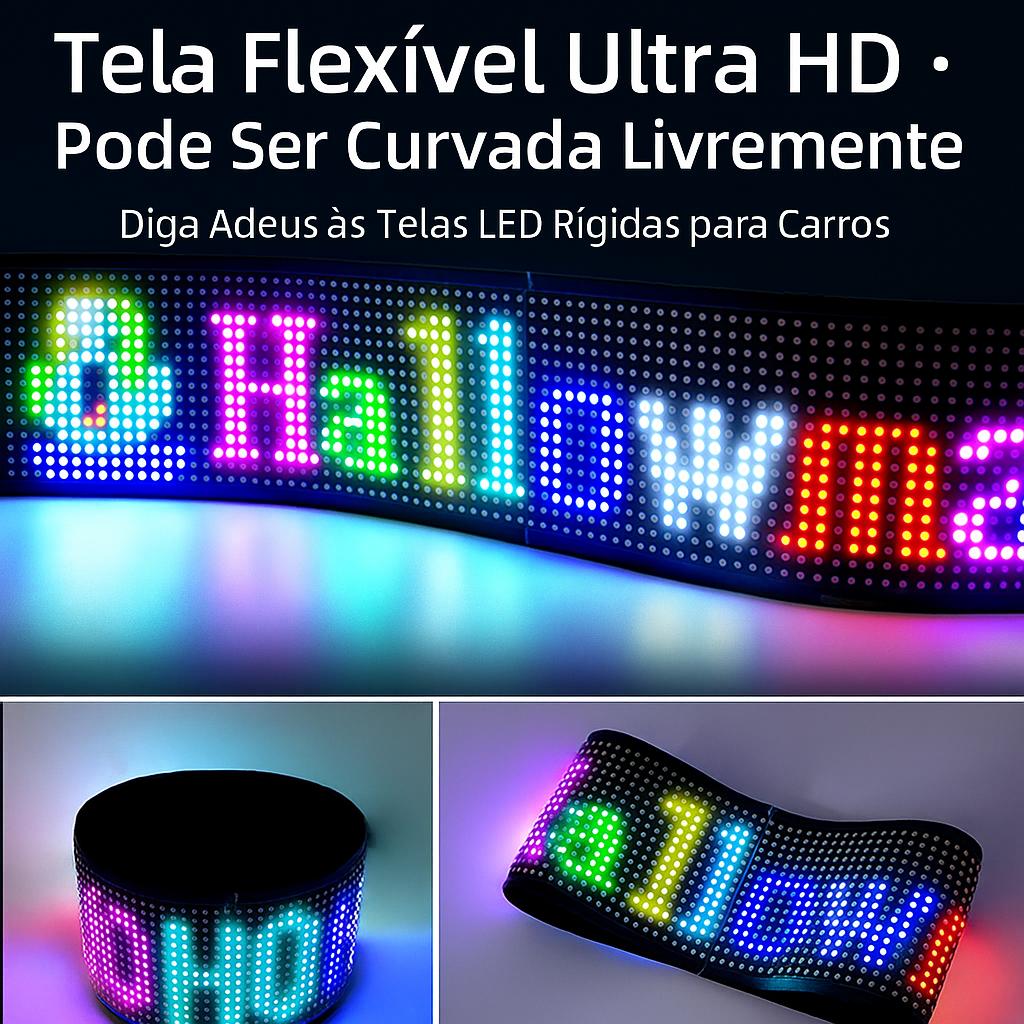 Painel LED flexível Altomex para carro com Bluetooth e controle por aplicativo da Vapto