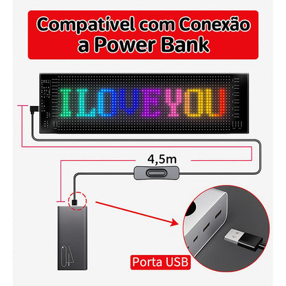Painel LED flexível Altomex para carro com Bluetooth e controle por aplicativo da Vapto