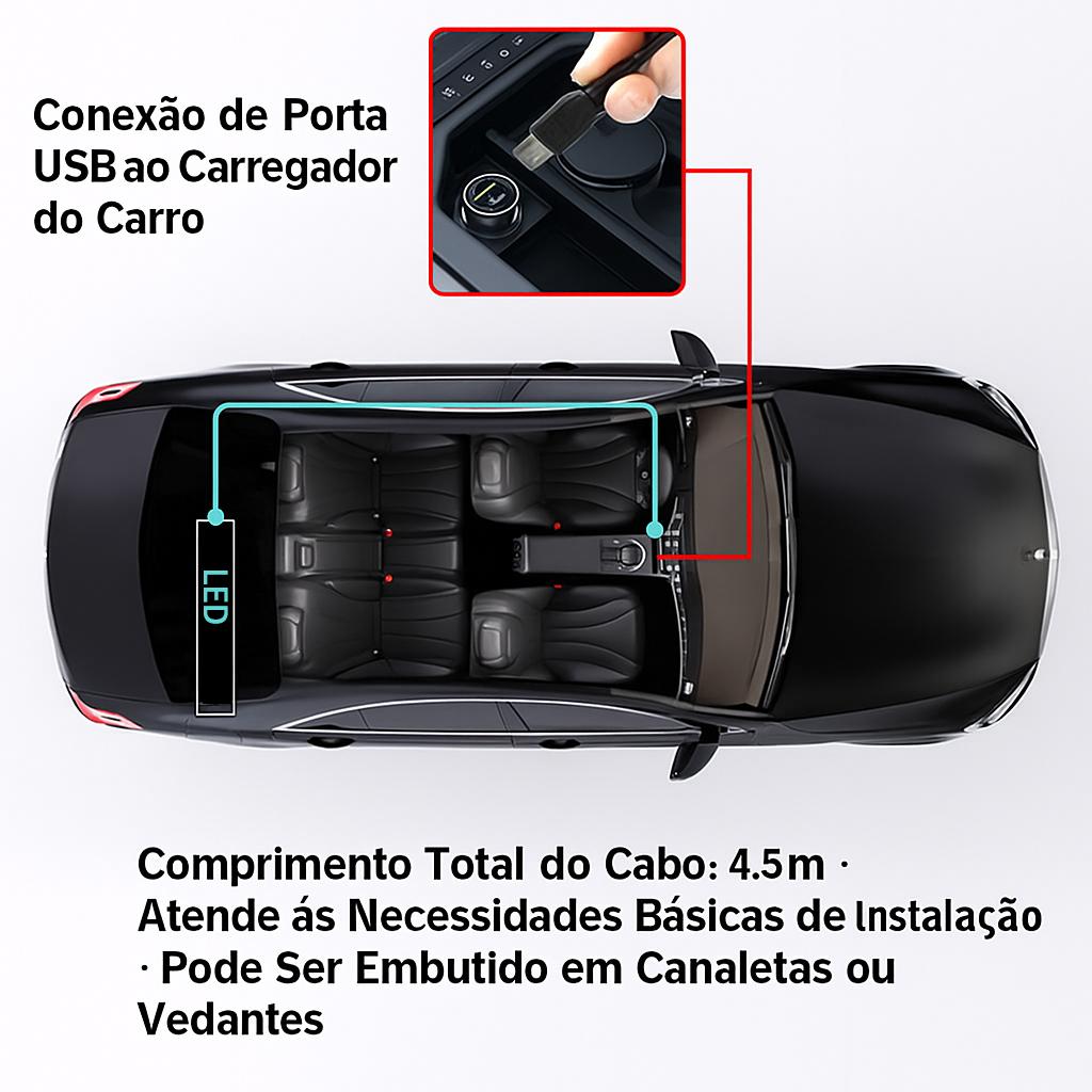 Painel LED flexível Altomex para carro com Bluetooth e controle por aplicativo da Vapto