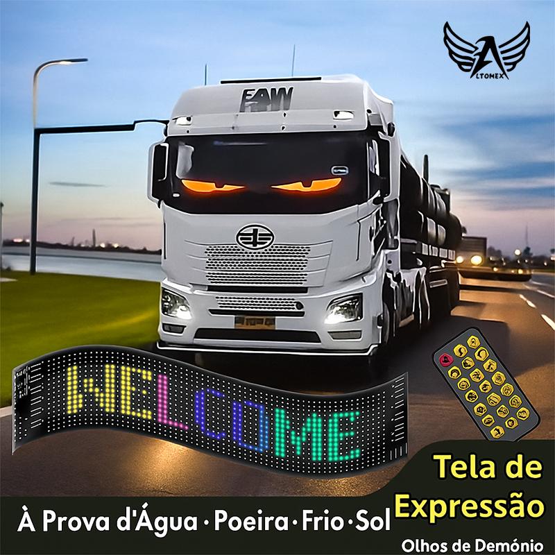 Painel LED flexível Altomex para carro com Bluetooth e controle por aplicativo da Vapto