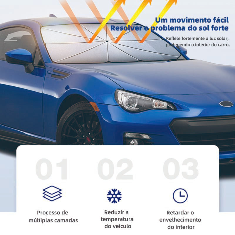 Protetor solar automotivo Altomex com proteção anti-UV e isolamento térmico da Vapto