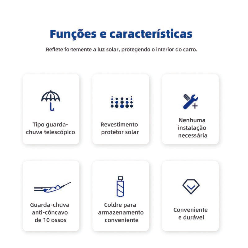 Protetor solar automotivo Altomex com proteção anti-UV e isolamento térmico da Vapto