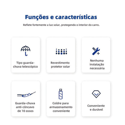 Protetor solar automotivo Altomex com proteção anti-UV e isolamento térmico da Vapto