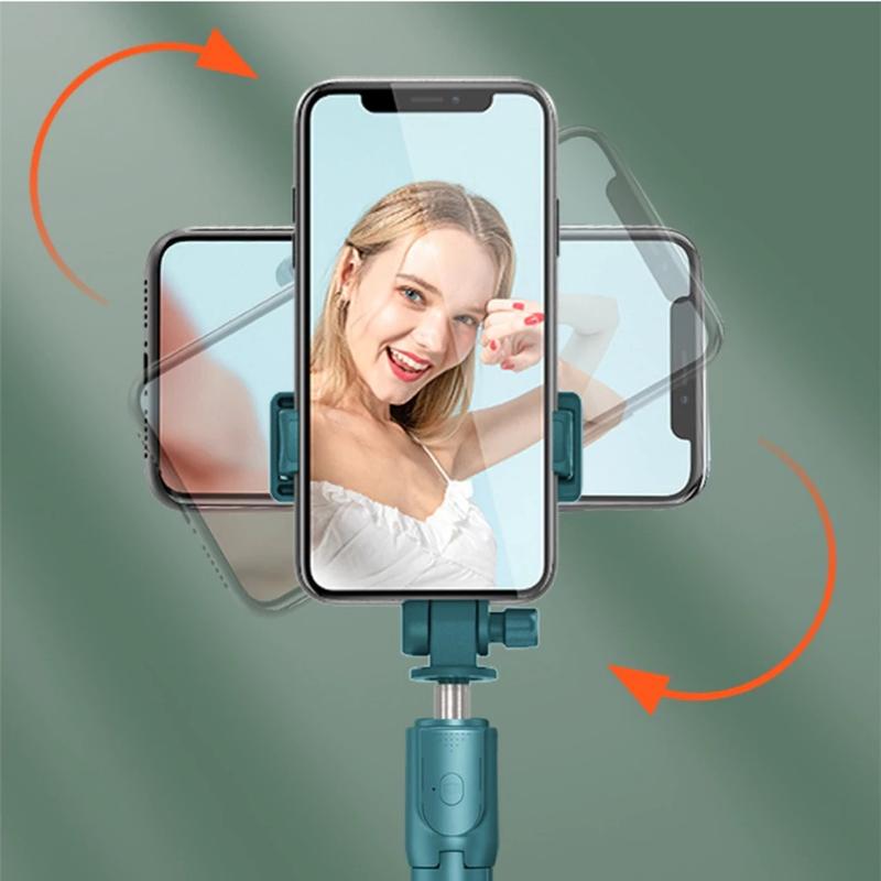 Pau de Selfie e Tripé Retrátil para Celular - com Luz LED e Controle Bluetooth