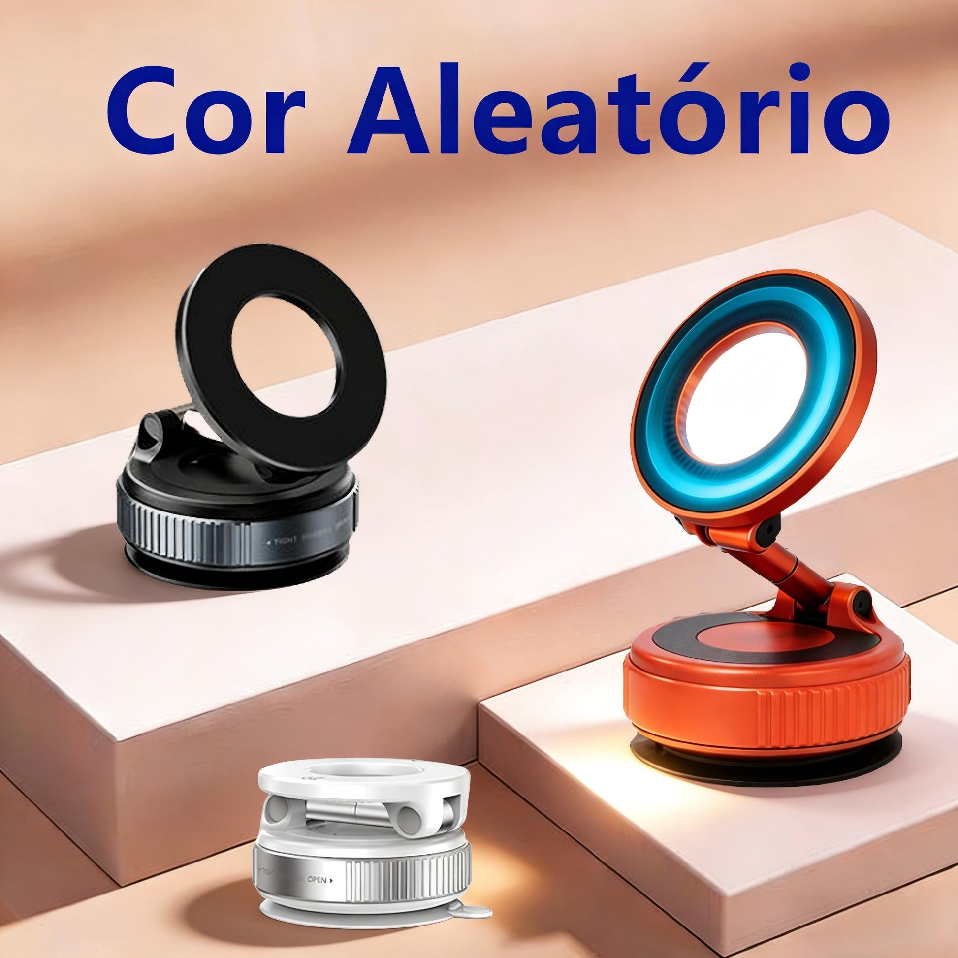 Suporte Magnético de Celular para Carro  - Vácuo, Dobrável e Rotação 360°