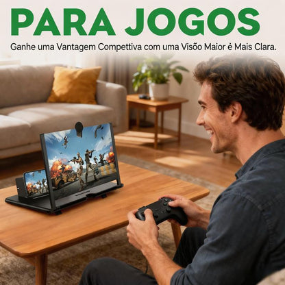 Amplificador de Tela para Celular 12" 3D HD Dobrável