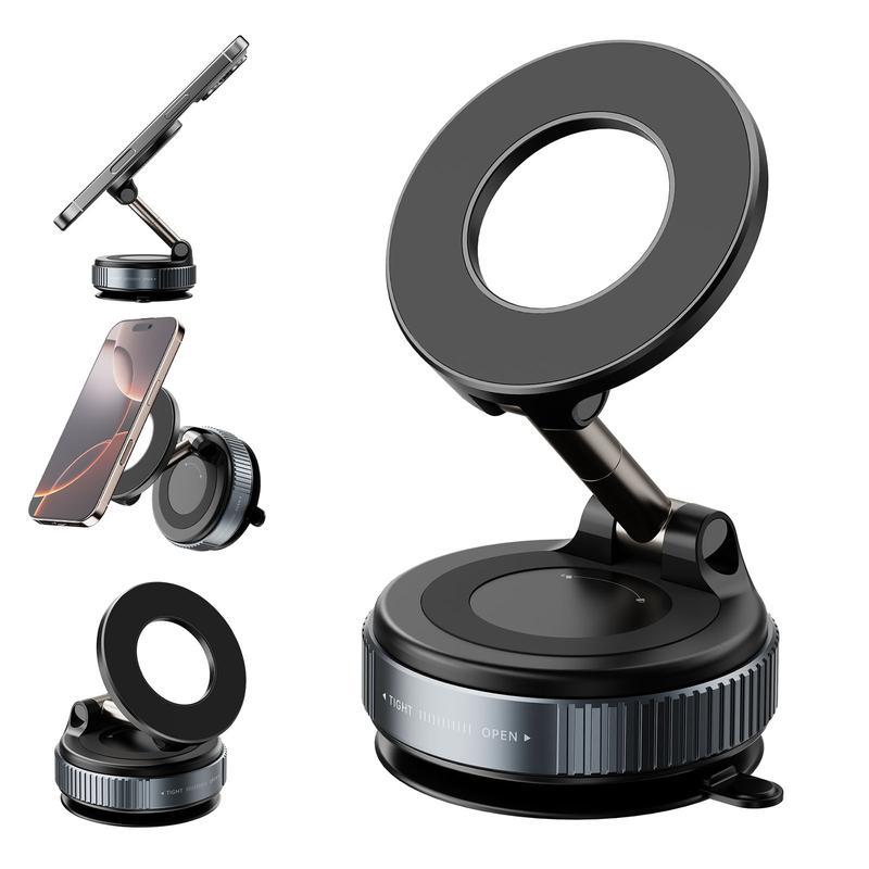 Suporte Magnético de Celular para Carro  - Vácuo, Dobrável e Rotação 360°