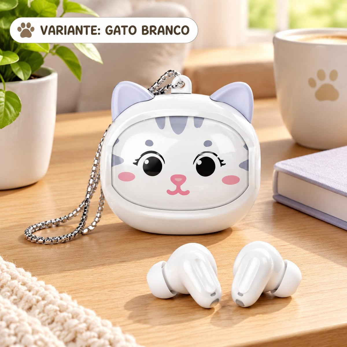 Fone Bluetooth Panda TWS 5.3 com Microfone e Cancelamento de Ruído