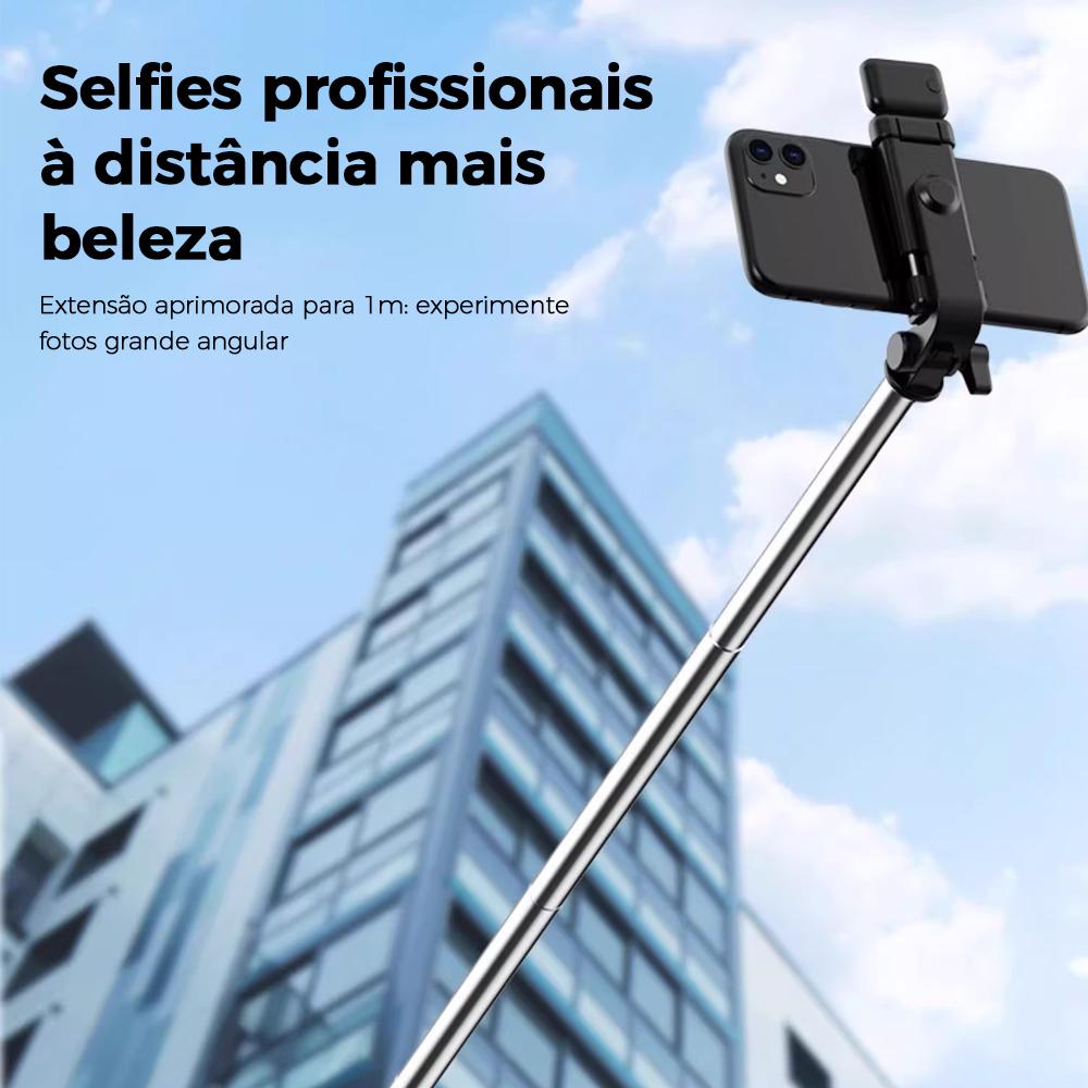 Bastão de Selfie com Tripé Portátil e Controle Bluetooth para Celular