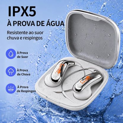 Fone Bluetooth Esportivo Open-Ear ELETRO com IA e Tradução