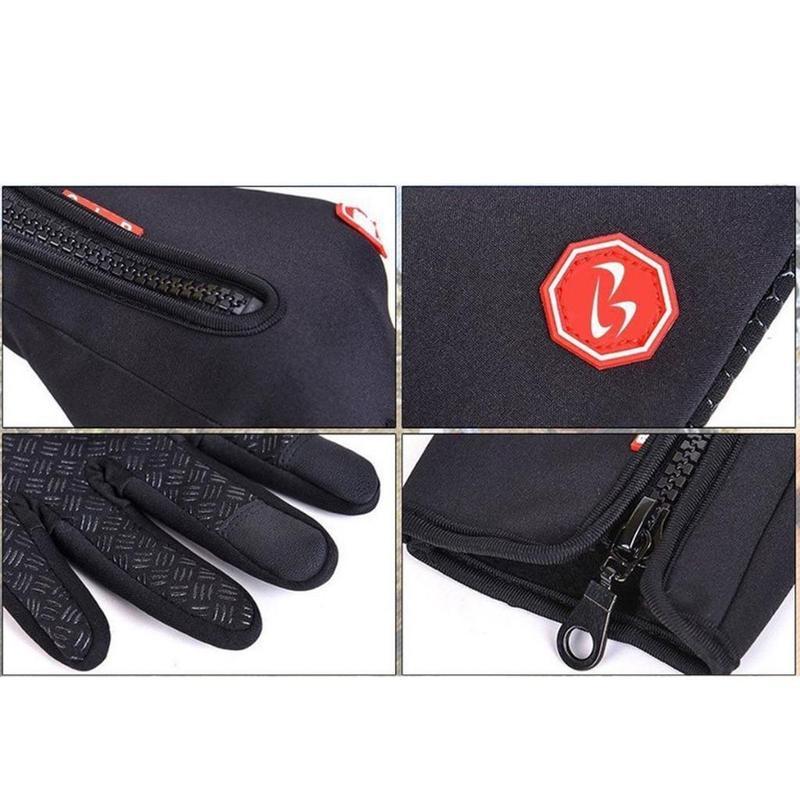 Luva Masculina de Ciclismo para Inverno com Forro Térmico e Impermeável