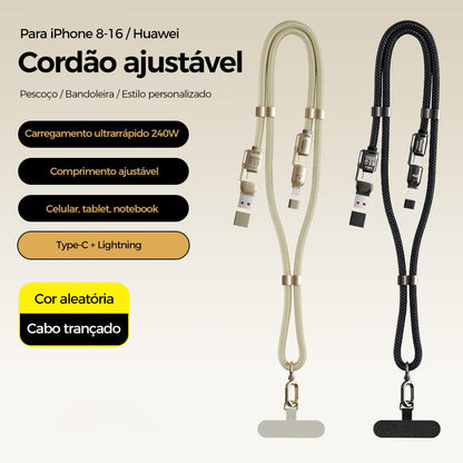 Cabo de carregamento rápido 4 em 1 com revestimento de nylon e conectores de zinco da Vapto
