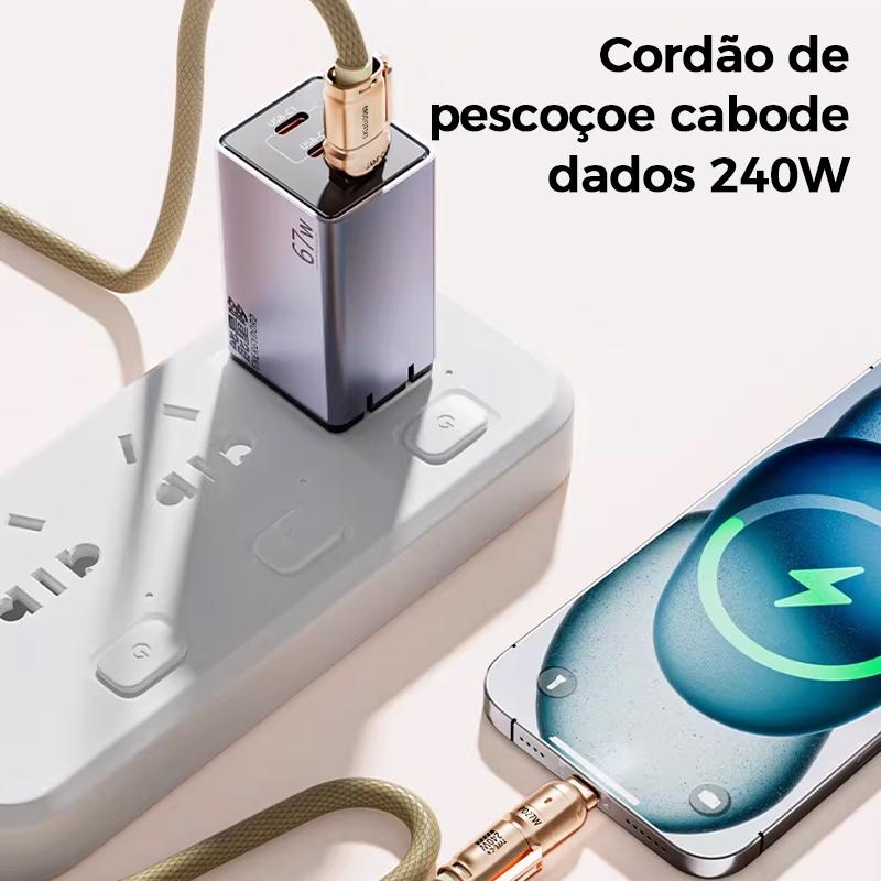 Cabo de carregamento rápido 4 em 1 com revestimento de nylon e conectores de zinco da Vapto