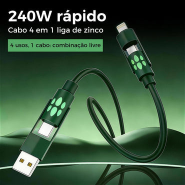 Cabo USB 4 em 1 com carregamento rápido para diferentes dispositivos da Vapto