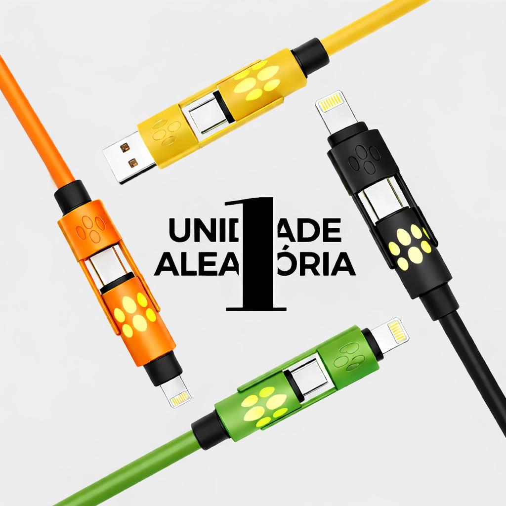 Cabo USB 4 em 1 com carregamento rápido para diferentes dispositivos da Vapto