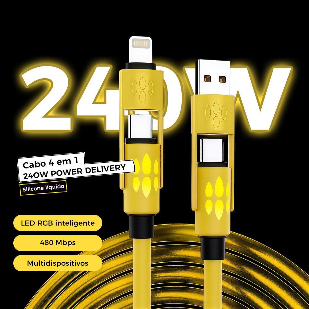 Cabo USB 4 em 1 com carregamento rápido para diferentes dispositivos da Vapto