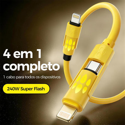 Cabo USB 4 em 1 com carregamento rápido para diferentes dispositivos da Vapto