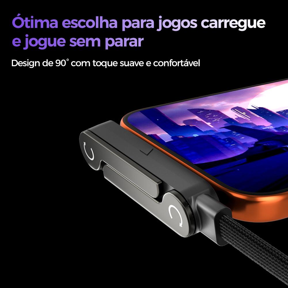 Cabo de carregamento 2 em 1 com conector Tipo-C e design invisível da Vapto