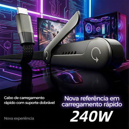 Cabo de carregamento 2 em 1 com conector Tipo-C e design invisível da Vapto