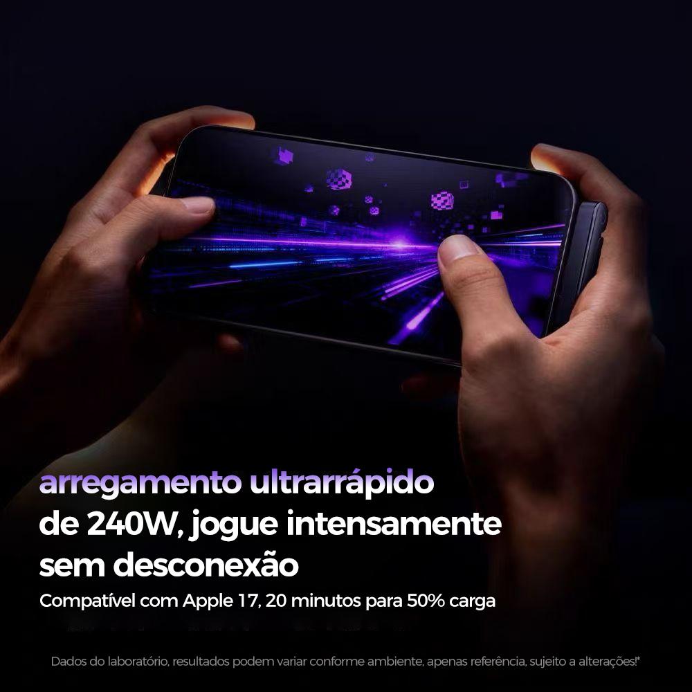 Cabo de carregamento 2 em 1 com conector Tipo-C e design invisível da Vapto