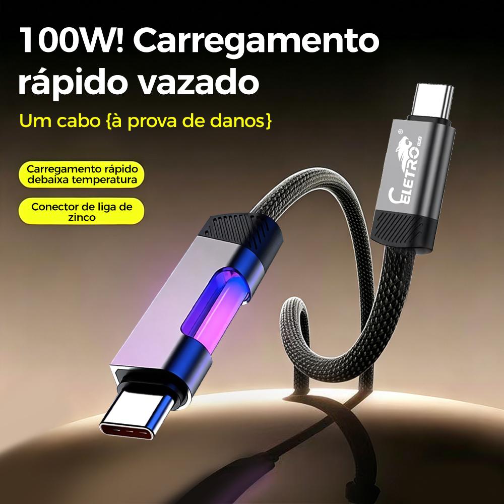 Cabo de carregamento rápido PD com luzes RGB da Vapto